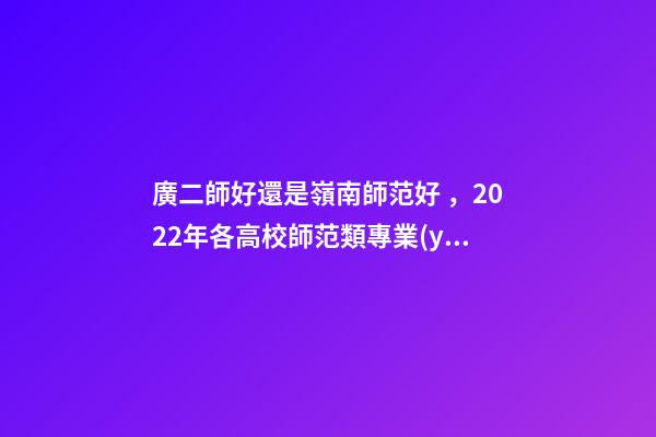 廣二師好還是嶺南師范好，2022年各高校師范類專業(yè)錄取數(shù)據(jù)分享系列(一)——嶺南師范學(xué)院-第1張-觀點-玄機派